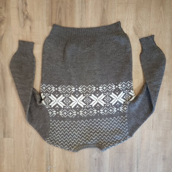 Vintage Brown Cream Fair Isle Brown Wool Blend Sweater Unisex M - Picture 7 of 8